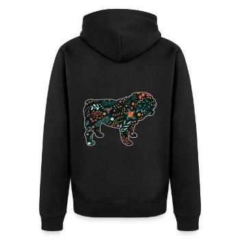 Bouledogue anglais - Veste à capuche bio Premium Unisexe - noir - Dos - Nico (187cm)