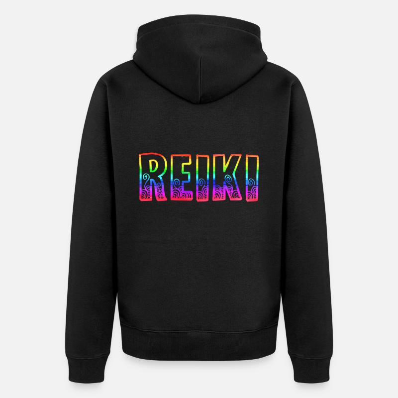 reiki rs regenbogen - Unisex Premium Bio Zip Hoodie - Schwarz