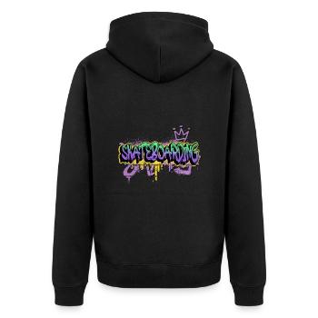 Skateboarding Skater Board Graffiti Spray Sprayer - Unisex Premium Bio Zip Hoodie - Schwarz - Hinten - Nico (187cm)