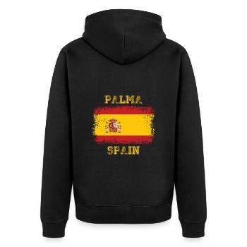 Party Palma de Mallorca Spain Flag - Unisex Premium Organic Zip Hoodie - black - Back - Nico (187cm)