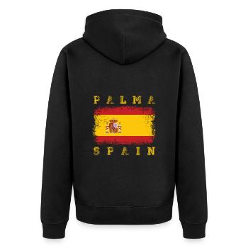 Party Palma de Mallorca Spain Flag - Unisex Premium Organic Zip Hoodie - black - Back - Nico (187cm)
