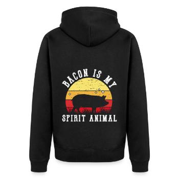 Le bacon est mon animal d’âme Drôle d’amateur de bacon - Veste à capuche bio Premium Unisexe - noir - Dos - Nico (187cm)