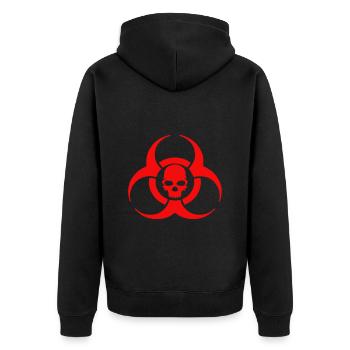 Biohazard Skull Icon - Unisex Premium Organic Zip Hoodie - black - Back - Nico (187cm)