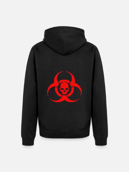 Biohazard Skull Icon - Unisex Premium Organic Zip Hoodie - black