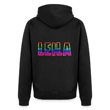 Leila RS Arc-en-ciel - Veste à capuche bio Premium Unisexe - noir - Dos - Nico (187cm)