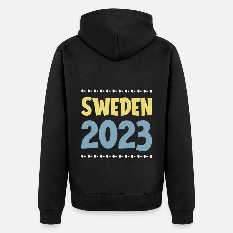 Sweden 2023 - Unisex Premium Bio Zip Hoodie - Schwarz