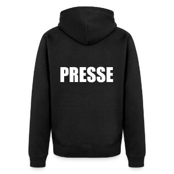 Presse - Veste à capuche bio Premium Unisexe - noir - Dos - Nico (187cm)