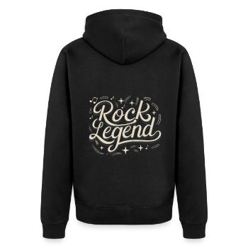 Rock Legend Rock And Roll Musikliebhaber - Unisex Premium Bio Zip Hoodie - Schwarz - Hinten - Nico (187cm)