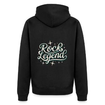Rock Legend Rock And Roll Musikliebhaber - Unisex Premium Bio Zip Hoodie - Schwarz - Hinten - Nico (187cm)