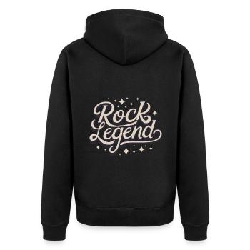 Rock Legend Rock And Roll Musikliebhaber - Unisex Premium Bio Zip Hoodie - Schwarz - Hinten - Nico (187cm)