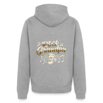 Rock Grandpa Alt Rocker Opa Musikliebhaber - Unisex Premium Bio Zip Hoodie - Grau meliert - Hinten - Nico (187cm)