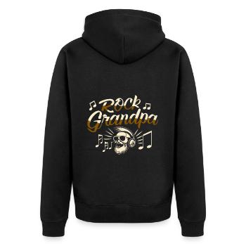 Rock, Grand-père, Alt Rocker, Grand-père, Grand-père, Mélomane - Veste à capuche bio Premium Unisexe - noir - Dos - Nico (187cm)