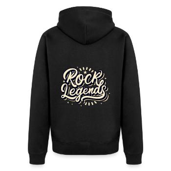 Rock Legends Rock And Roll Musikliebhaber - Unisex Premium Bio Zip Hoodie - Schwarz - Hinten - Nico (187cm)