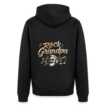 Rock, Grand-père, Alt Rocker, Grand-père, Grand-père, Mélomane - Veste à capuche bio Premium Unisexe - noir - Dos - Nico (187cm)