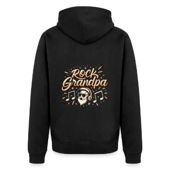 Rock Grandpa Alt Rocker Opa Musikliebhaber - Unisex Premium Bio Zip Hoodie - Schwarz - Hinten - Nico (187cm)