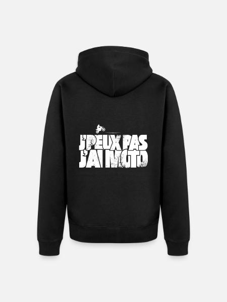 j'peux pas j'ai moto - Veste à capuche bio Premium Unisexe - noir