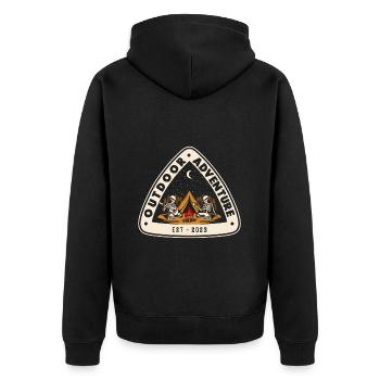 Tente de feu de camp de camping de camping-car d’aventure en plein air - Veste à capuche bio Premium Unisexe - noir - Dos - Nico (187cm)