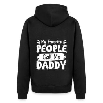 Dad Fathers Day Daddy Papa Funny Father´s Day - Unisex Premium Organic Zip Hoodie - black - Back - Nico (187cm)