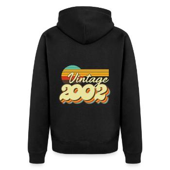 2002 Jahrgang Geburtstag Retro Vintage Geschenk - Unisex Premium Bio Zip Hoodie - Schwarz - Hinten - Nico (187cm)