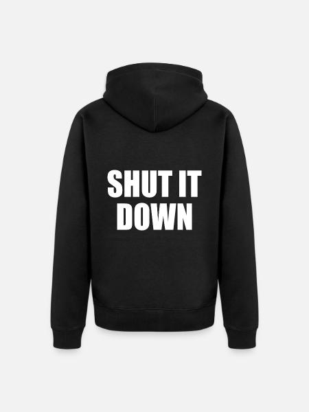 shut it down - Unisex Premium Organic Zip Hoodie - black