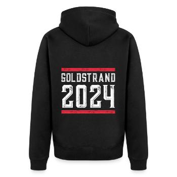 Vacances des Sables d’Or 2024 - Veste à capuche bio Premium Unisexe - noir - Dos - Nico (187cm)