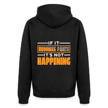 If It Requires Pants, It's Not Happening 7 - Unisex Premium Bio Zip Hoodie - Schwarz - Hinten - Nico (187cm)