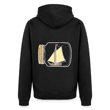 Sailboat, Seafaring, Nautical, Coast, Yacht, Boat - Unisex Premium Organic Zip Hoodie - black - Back - Nico (187cm)