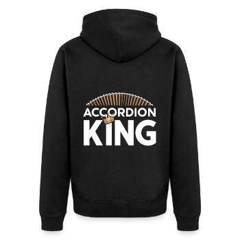 Akkordeon Akkordeonspieler Geschenk - Unisex Premium Bio Zip Hoodie - Schwarz - Hinten - Nico (187cm)