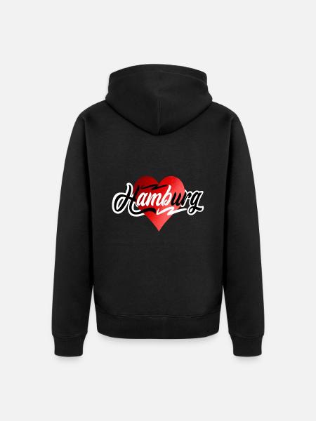 Hamburg - Unisex Premium Organic Zip Hoodie - black