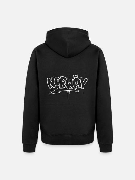 Norvège Graffiti - Veste à capuche bio Premium Unisexe - noir
