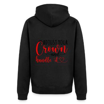 Ajustez votre couronne et manipulez-la 13 - Veste à capuche bio Premium Unisexe - noir - Dos - Nico (187cm)