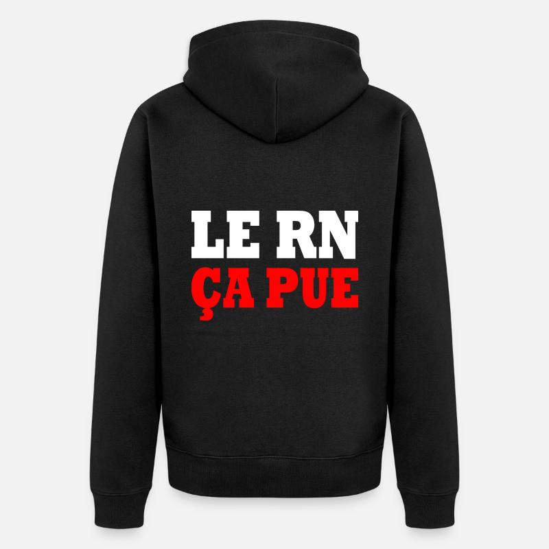 Der RN stinkt - Unisex Premium Bio Zip Hoodie - Schwarz