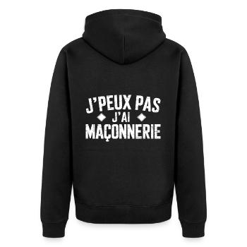 J'peux pas, j'ai Maçonnerie - Veste à capuche bio Premium Unisexe - noir - Dos - Nico (187cm)