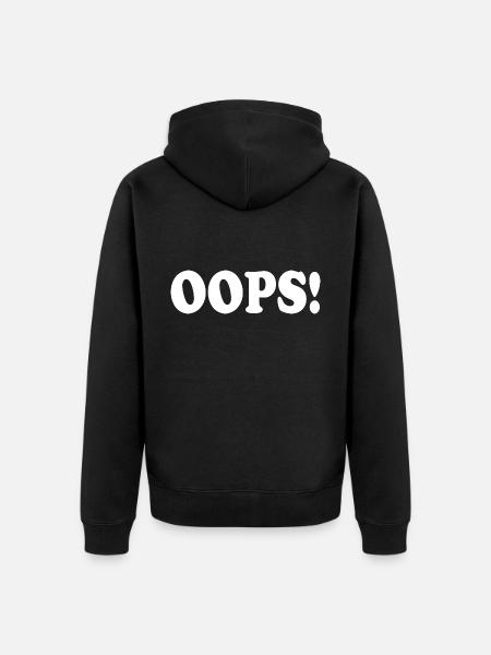 Oops - Unisex Premium Organic Zip Hoodie - black