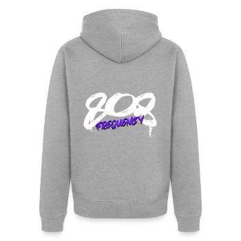 808 Synthétiseur Boîte à Rythmes Analogique - Veste à capuche bio Premium Unisexe - gris chiné - Dos - Nico (187cm)