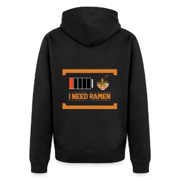 J’ai besoin de Ramen - Veste à capuche bio Premium Unisexe - noir - Dos - Nico (187cm)