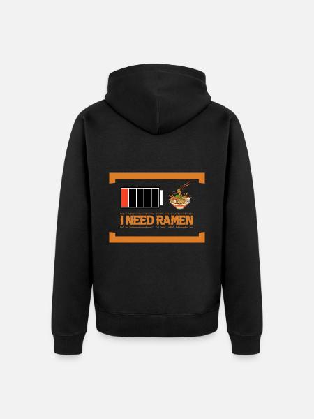 I need Ramen - Unisex Premium Organic Zip Hoodie - black