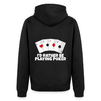 Je préfère jouer au poker 2 - Veste à capuche bio Premium Unisexe - noir - Dos - Nico (187cm)