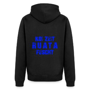 Koi Zeit Ruatafescht Rutenfest Ravensburg - Unisex Premium Bio Zip Hoodie - Schwarz - Hinten - Nico (187cm)