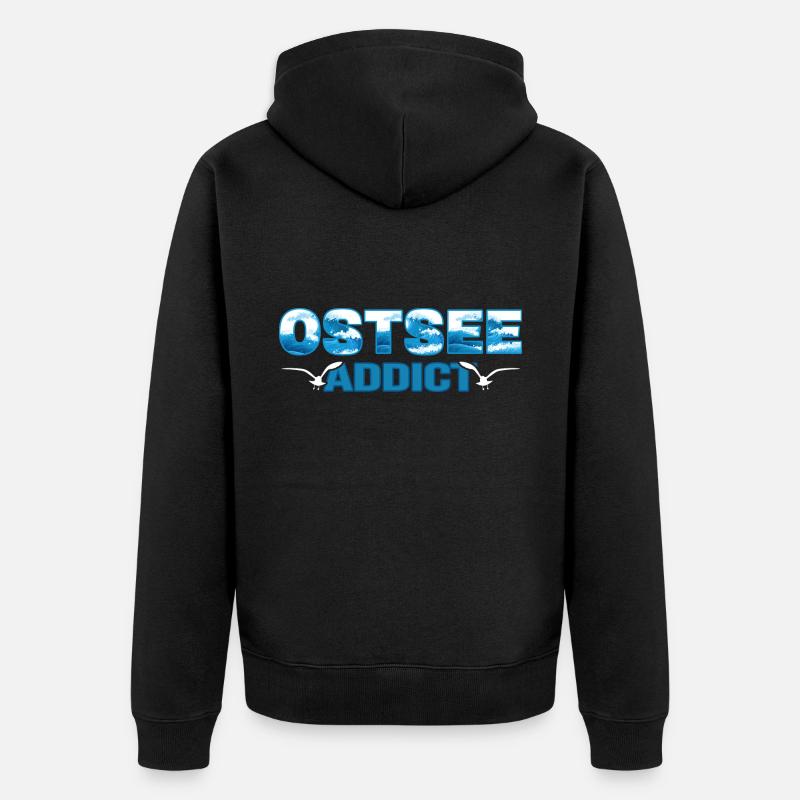 ostsee möwe strandfeeling sommer-vibes rügen - Veste à capuche bio Premium Unisexe - noir