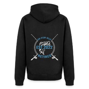 Fishing Angler Fishing Rod - Unisex Premium Organic Zip Hoodie - black - Back - Nico (187cm)