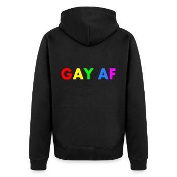Gay af - Veste à capuche bio Premium Unisexe - noir - Dos - Nico (187cm)