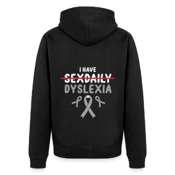 Dyslexia Interventionist for Dyslexia - Unisex Premium Organic Zip Hoodie - black - Back - Nico (187cm)
