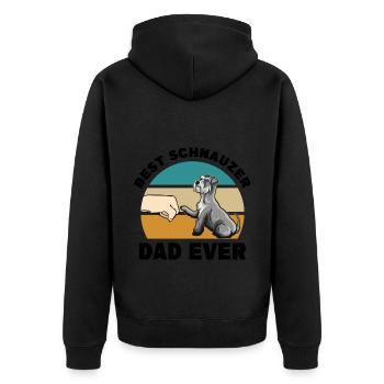 Schnauzer - Unisex Premium Bio Zip Hoodie - Schwarz - Hinten - Nico (187cm)