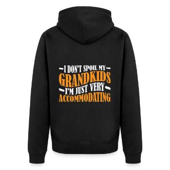 I Don't Spoil My Grandkids 11 - Unisex Premium Bio Zip Hoodie - Schwarz - Hinten - Nico (187cm)
