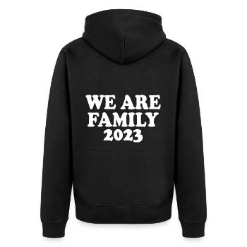 We are family 2023 - Veste à capuche bio Premium Unisexe - noir - Dos - Nico (187cm)