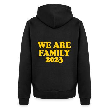 We are family 2023 - Veste à capuche bio Premium Unisexe - noir - Dos - Nico (187cm)