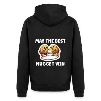 Chicken Nuggets Funny Chicken Nugget Meme - Unisex Premium Organic Zip Hoodie - black - Back - Nico (187cm)