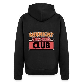 Midnight Snackers Club 2 - Unisex Premium Bio Zip Hoodie - Schwarz - Hinten - Nico (187cm)