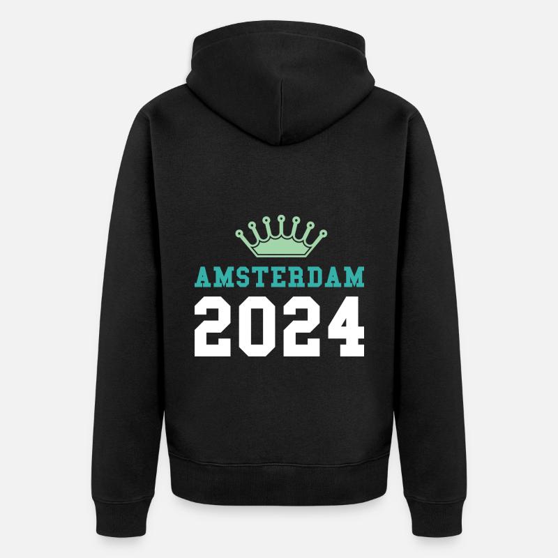 Amsterdam 2024 Krone - Veste à capuche bio Premium Unisexe - noir
